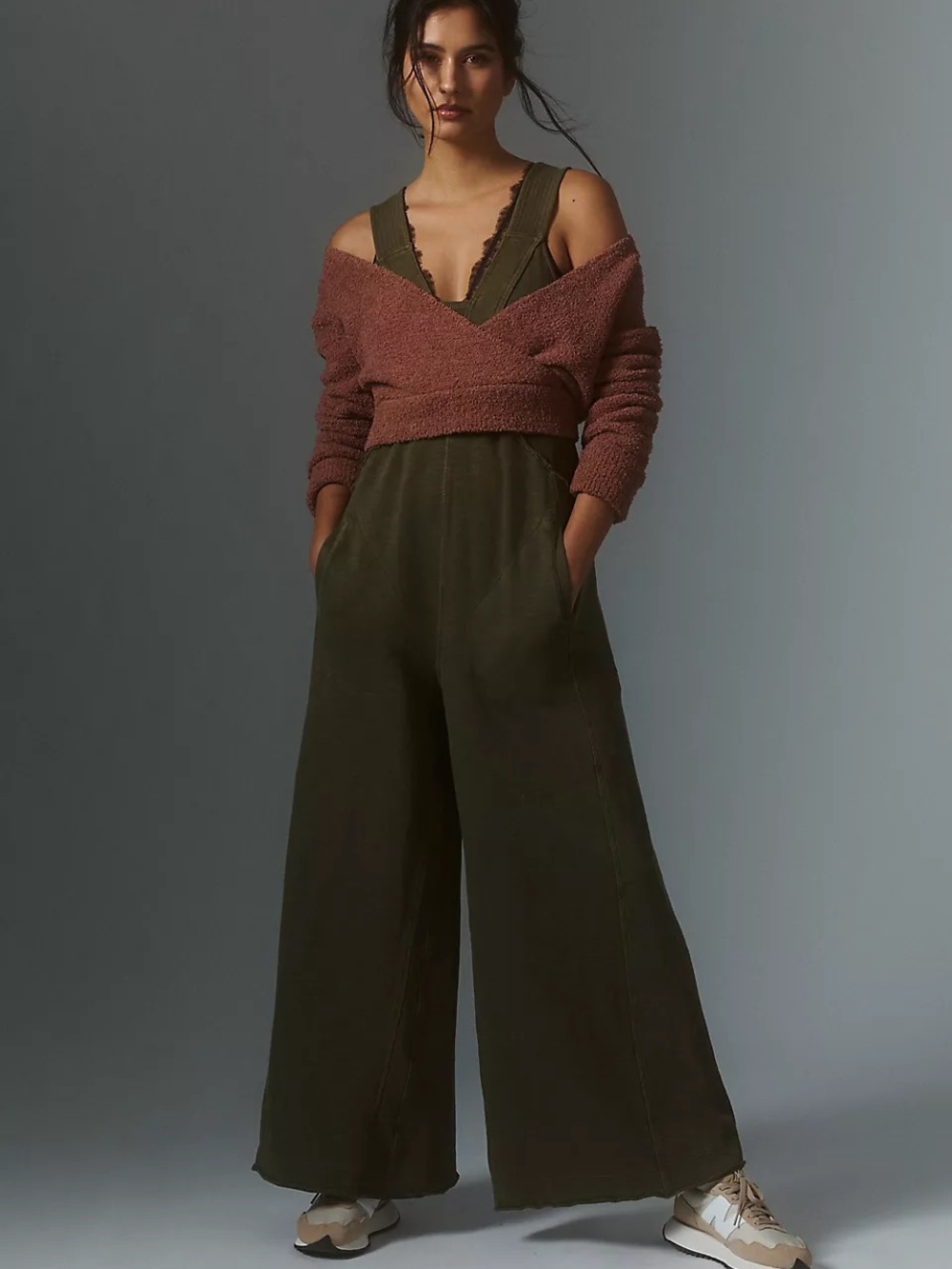 Daily Practice by Anthropologie The Palmra Jumpsuit β’ Size XS Moss New w/ Tags - Picture 3 of 15